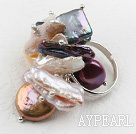Classic Design Assorted Biwa Pearl Adjustable Ring