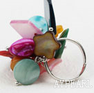 Wholesale Assorted Multi Color Shell Adjustable Ring
