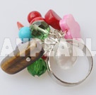 Wholesale Beautiful Multi Colorful Stone Crystal And Shell Cluster Adjustable Ring