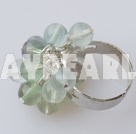 Wholesale Elegant Cluster Style Round Rainbow Fluorite Adjustable Ring