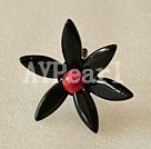 Wholesale Multi Black Red Mixed Stone Flower Shape Ring 