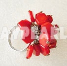 Wholesale Popular Red Hexagon Cluster Metal Ring Adjustable