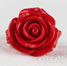 Beautiful 17*30Mm Romantic Red Rose Acrylic Elastic Ring