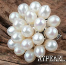 Natural White Freshwater Pearl Flower Shape Ring (Free Size)