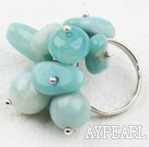 Wholesale Fashion Cluster Style Mixed Shape Amazon Stone Adjustable Ring