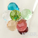Wholesale Assorted Multi Color Drop Crystal Spring Adjustable Ring