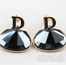 Fashion Style Big Immitation Gemstone Rhinestone Gold Plated Hypoallergenic Studs Earrings