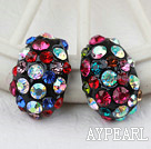 Fashion Style Ladybug Shape Multi Color Rhinstone Studs Earrings