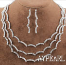 Fashion Alloy With Immitation Pearl and Rhinestones Wedding Bridal Jewelry Set(Necklace and Matched Earrings)