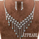 Fashion Style Alloy With Rhinestones Wedding Bridal Jewelry Set(Necklace and Matched Earrings)