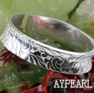 Big Style Sterling Silver(99.9% Silver) Bangle (With the Pattern of Different Flower )