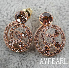 Fashion Style Snail Shape Rhinestone Gold Plated Hypoallergenic Studs Earrings
