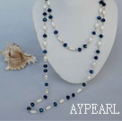 fashion long style acrylic and crystal beaded necklace