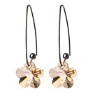 2014 Summer New Design Clear Yellow Color Wintersweet Flower Shape Austrian Crystal Earrings With Long Hook