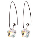 2014 Summer New Design Wintersweet Flower Shape AB Color Austrian Crystal Earrings With Long Hook