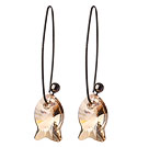 2014 Summer New Design Cute Fish Shape Clear Yellow Austrian Crystal Earrings With Long Hook