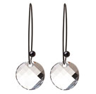 2014 Summer Design Potato Chips Shape Clear White Austrian Crystal Earrings With Long Hook