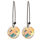 2014 Summer Design Potato Chips Shape AB Color Austrian Crystal Earrings With Long Hook