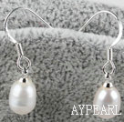 6-7Mm Natural White Color Pear Shape Fresh Water Pearl Earrings
