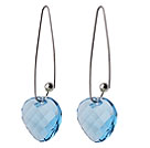 2014 Summer Design Potato Chips Shape Clear Blue Austrian Crystal Earrings With Long Hook