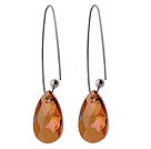 2014 Summer Design Angel Tear Shape Champagne Austrian Crystal Earrings With Long Hook