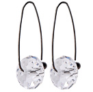 2014 Summer Design Earth Shape Clear Austrian Crystal Earrings With Long Hook