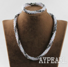 Dazzling Czech crystal necklace bracelet set with magnetic clasp