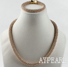 Gold plated  necklace bracelet set with magnetic clasp