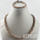 Gold plated  necklace bracelet set with magnetic clasp