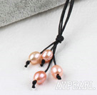 Simple Style Natural Pink Freshwater Pearl Necklace with Black Thread