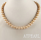 admirably 15.7 inches 8-9mm champagne color round pearl necklace