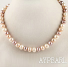favourite 16.1 inches 9-10mm natural colors round pearl necklace