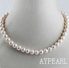 favourite 15.7  inches 9-10mm natural milk color round pearl necklace