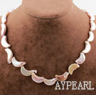 Moon Shape Pink Rebirth Pearl Necklace with Heart Toggle Clasp