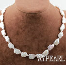 Butterfly Shape White Rebirth Pearl Necklace with Heart Toggle Clasp