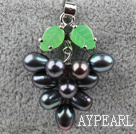 Black Freshwater Pearl Tree Shape Pendant (No Chain)
