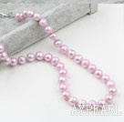 Classic Design 9-10mm Light Purple Freshwater Pearl Beaded Necklace