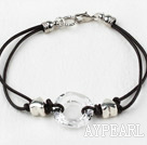 Simple Style Donut Shape White Color Austrian Crystal Bracelet