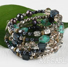 vogue jewelry 7.5 inches pearl and crystal wrap bangle bracelet with heart charm