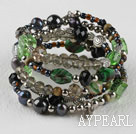 vogue jewelry 7.5 inches pearl and crystal wrap bangle bracelet with heart charm