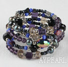 vogue jewelry 7.5 inches pearl and crystal wrap bangle bracelet