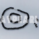 10mm black agate necklace bracelet earring set