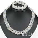 lightened crystal necklace with matched bracelet