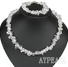 Fashion White Fillet Crystal Set With Toggle Clasp (Necklace With Matched Bracelet)