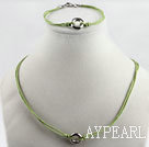simple style silver like necklace bracelet set with extendable chain