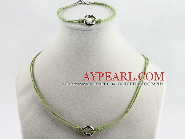 simple style silver like necklace bracelet set with extendable chain