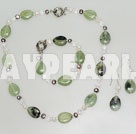 pearl crystal and serpentine jade necklace bracelet earrings set