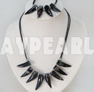 black pepper shape agate necklace bracelet set