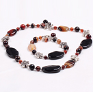 Wholesale Vintage Style Multi Color Agate Jewelry Set(Necklace With Matched Bracelet)