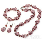 Nice Wine Red Series Irregular Shape Colored Glaze And Crystal Sets (Necklace Bracelet With Matched Earrings)